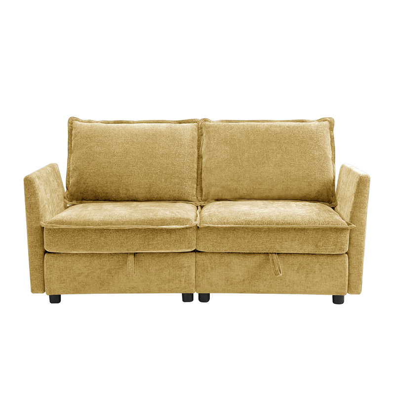 Cheltenham 67"W Modern Oversized Storage Loveseat Sofa, Caramel 