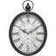 Grande horloge murale ovale rétro, style rustique vintage, noir antique