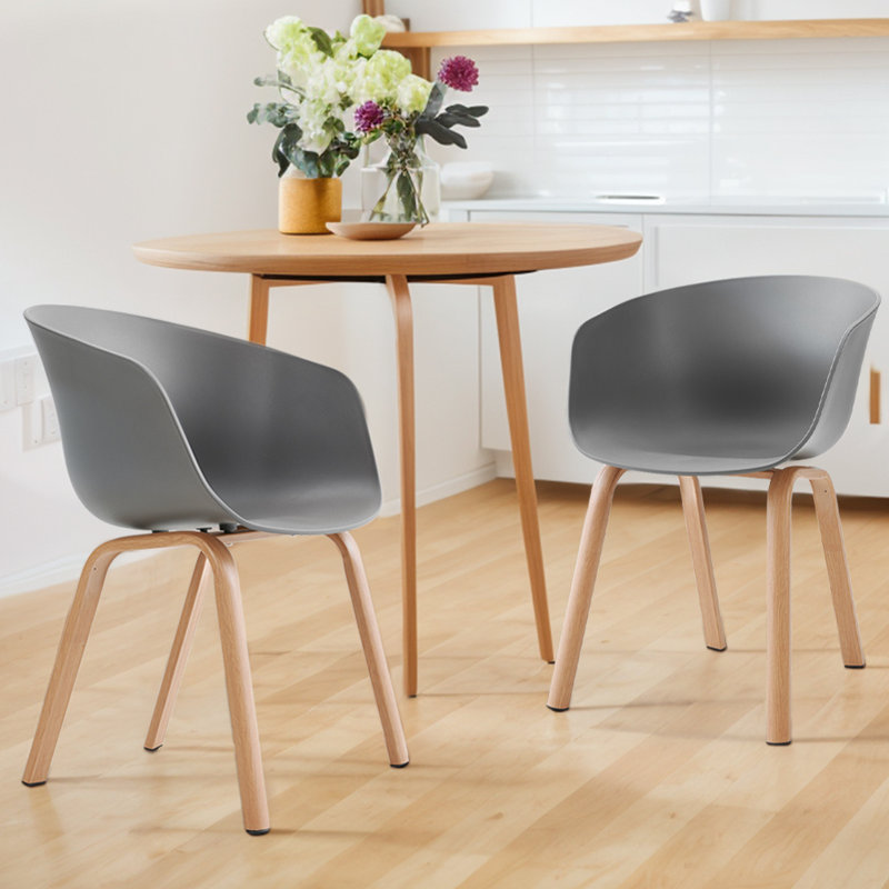 Belden 35cm H Plastic Upholstered Side Chair in Grey