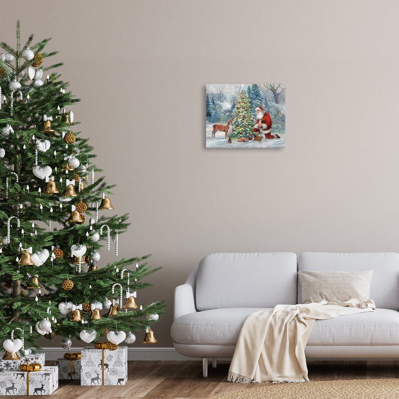 «Santa & Baby Deer» par Ruane Manning, H 16 po x l 20 po