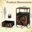 Table de chevet 2 tiroirs avec station de charge, table de chevet pour chambre avec ports USB et amp; Outlets, tablette ouverte noire, table de chevet avec dinosaure T Rex