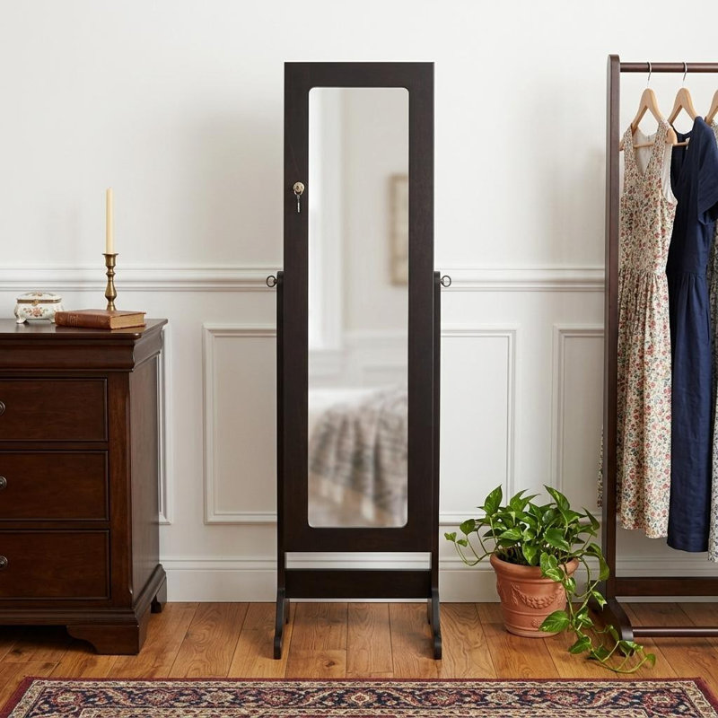 Armoire à bijoux avec miroir, Brun