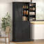 Armoire de rangement de 72 po de hauteur, armoire de rangement avec tablettes réglables, noir