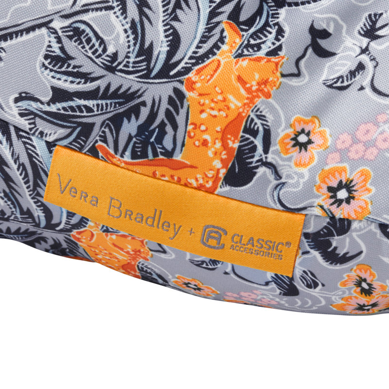 Coussin de chaise de salle à manger d'extérieur 3 po Vera Bradley, H 3 po x l 19 po x P 19 po, Toile tropicale grise / or