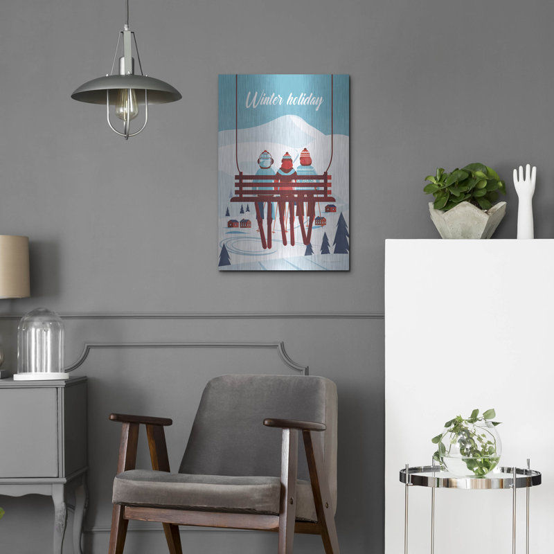 Art mural en métal Winston Porter «Winter Holiday» par Omar Escalante, H 24 po x l 16 po