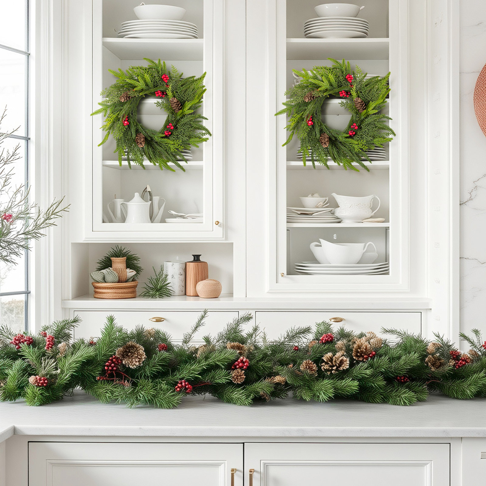 14" Berry Front Door Wreath Set