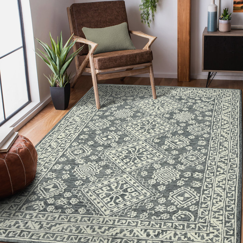 Cauley Wool Geometric Indoor Rug, Rectangle 7'6" x 9'6"