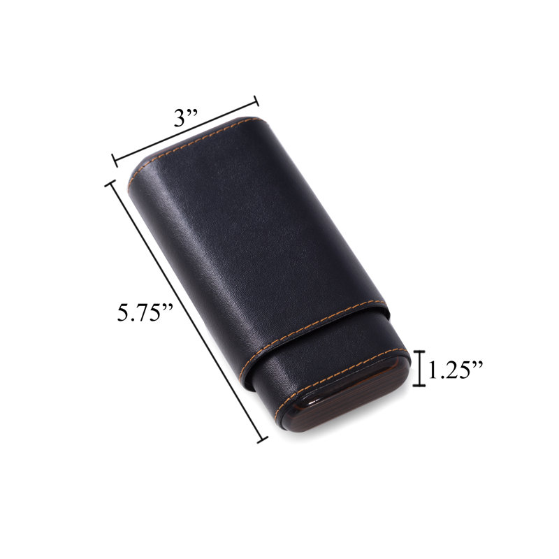 Étui à cigares en cuir, Noir