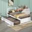 Base de lit simple avec lit gigogne en bois-1496115456