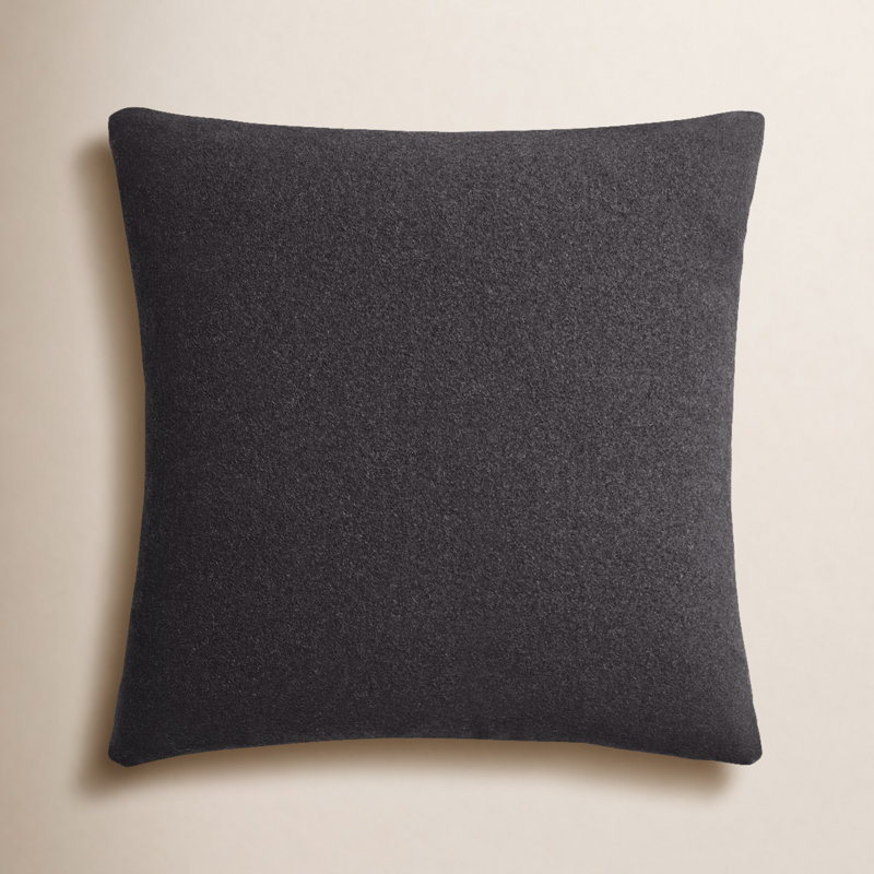 Signal Reversible Throw Pillow, Edwards Charcoal Crossweave, 24" x 24", Square