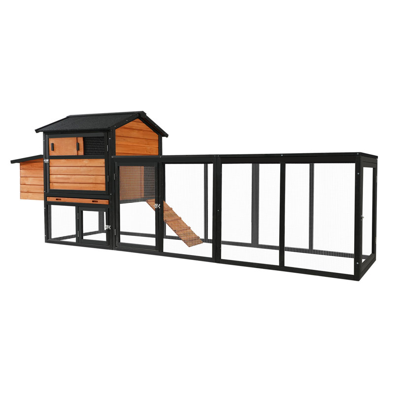 Poulailler en bois, Brun / Noir