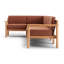 Canapé modulaire d'extérieur en teck 5 pièces avec coussins Sunbrella Haven-72605247