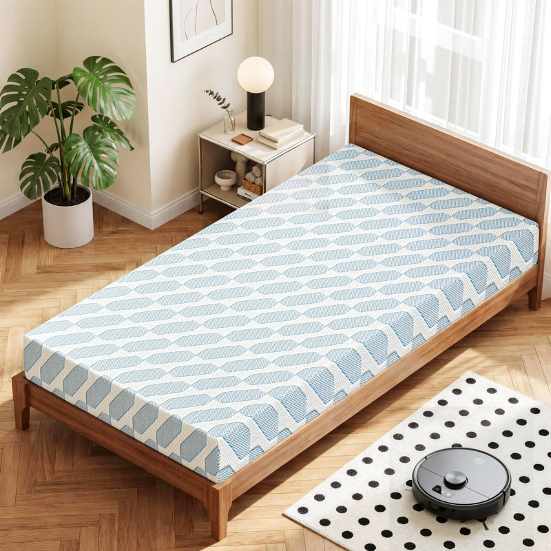 Matelas en mousse viscoélastique gélifiée mi-ferme, 8", Très grand simple