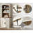 Farmhouse Mid-Century Modern TV Stand, Entertainment Center For 75" TV, 73"H 5-Tier Tall Bookcase, Open Storage & Barn Doors For Living Room, Bedroom,White-1858688813