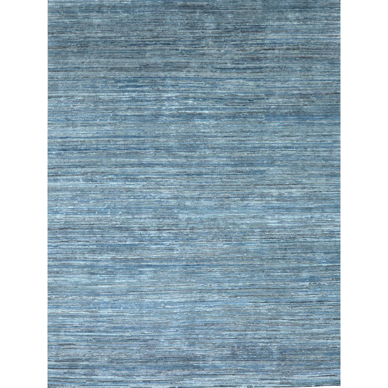 Hand Knotted Area Rug in Blue/White, Rectangle 9' x 12'