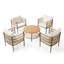 Ensemble de conversation pour 4 personnes avec chaises en corde tissée et table d'appoint