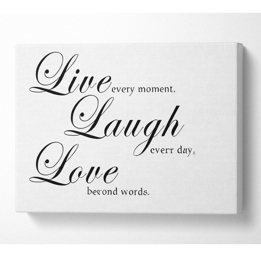 Love Quote Live Laugh Love 2 White - Leinwanddrucke auf Leinwand