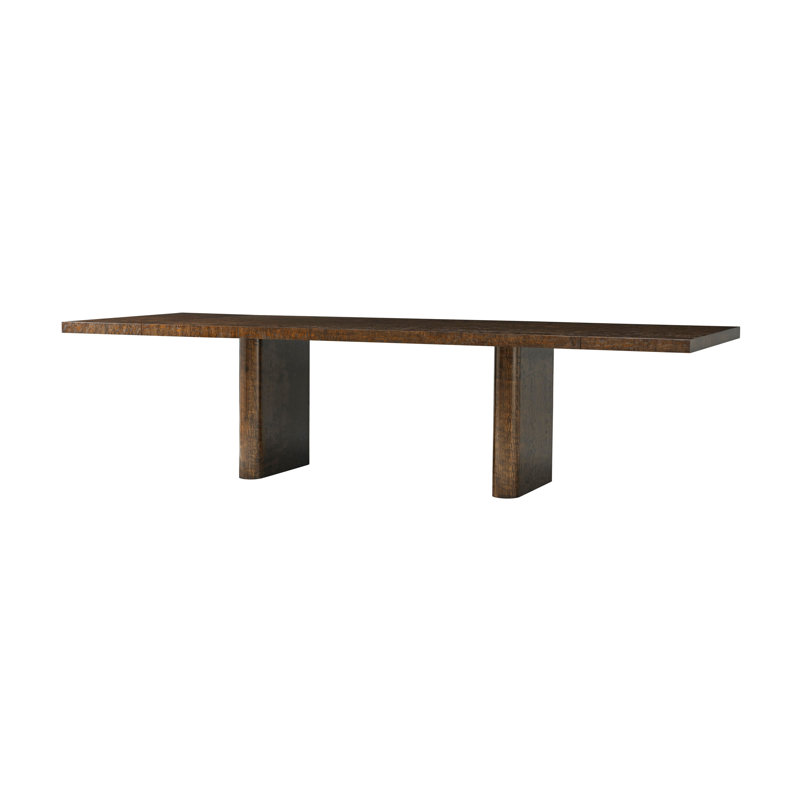 Kesden Solid Wood Dining Table, Pyramid Brown