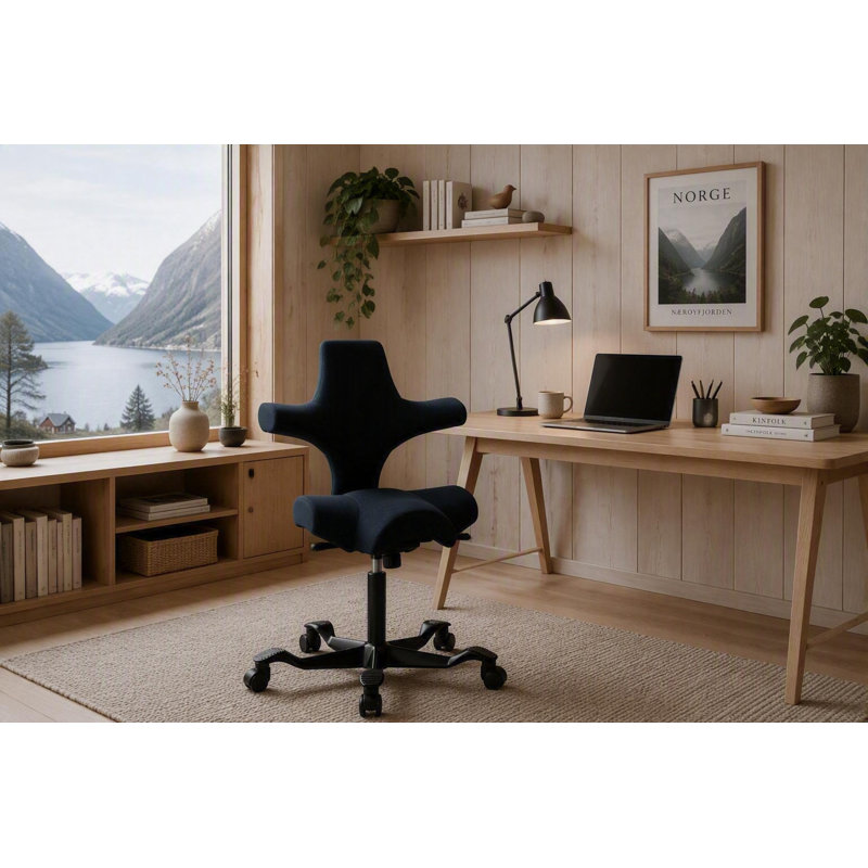 Fauteuil réglable en position assise / debout HœG Capisco, Noir, Sit-to-Stand, Nuit noire