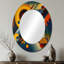 Ourania multicolore géométrique orange formes V - miroir mural décoratif géométrique, miroir moderne, art imprimé en métal-1725662370-1725662371