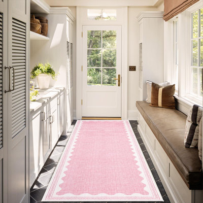 Tapis moderne à bordure moderne Tapis festonné contemporain Tapis lavable Tapis antidérapant Tapis décoratif minimaliste pour la décoration intérieure