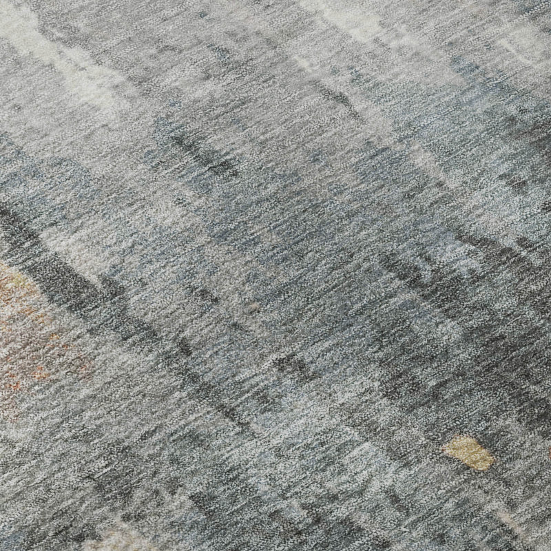 Premium Machine Washable Mayfield Abstract Rug, Rust, 9' x 12'