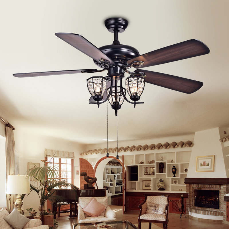 52'' Ceiling Fan with Light Kit, Pull Chains