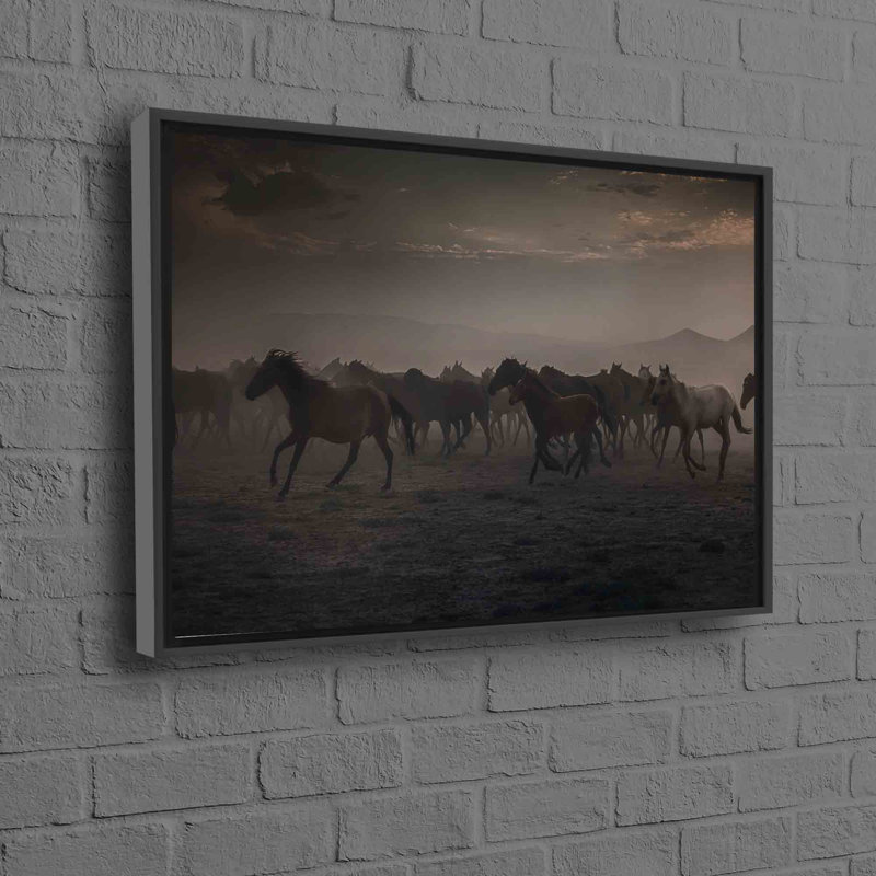 Print on Canvas, Framed Print without Mat, 60 cm H x 90 cm W, Black