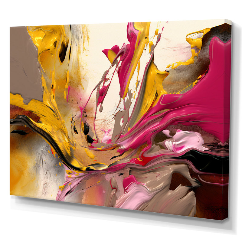 «Restless Adagio Of Soul Abstract Expressionism I», peinture abstraite, art mural, salon, 24" H x 32" W, Toile tendue