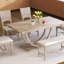 Ensemble de 6 tables de salle à manger en bois 6 pièces avec banc long et 4 chaises de style moderne-1987093092