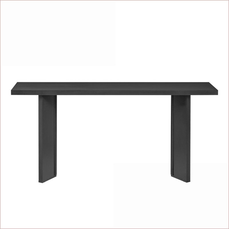 Table basse minimaliste en placage de pin avec pieds géométriques, facile à assembler pour diverses pièces