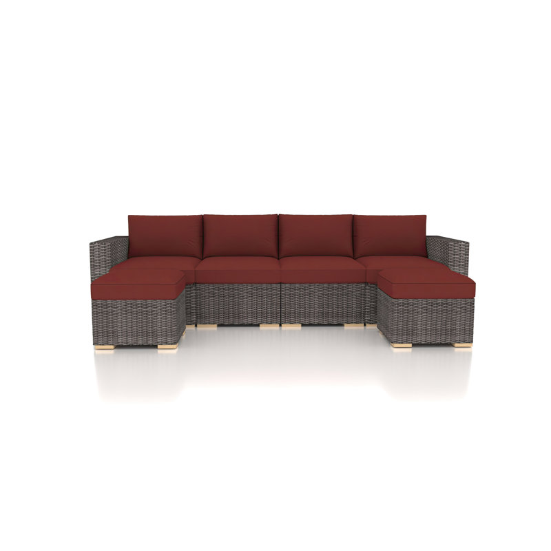 Dune Outdoor 4 - Seat Patio Sectional, Canvas Henna Sunbrella® Canvas