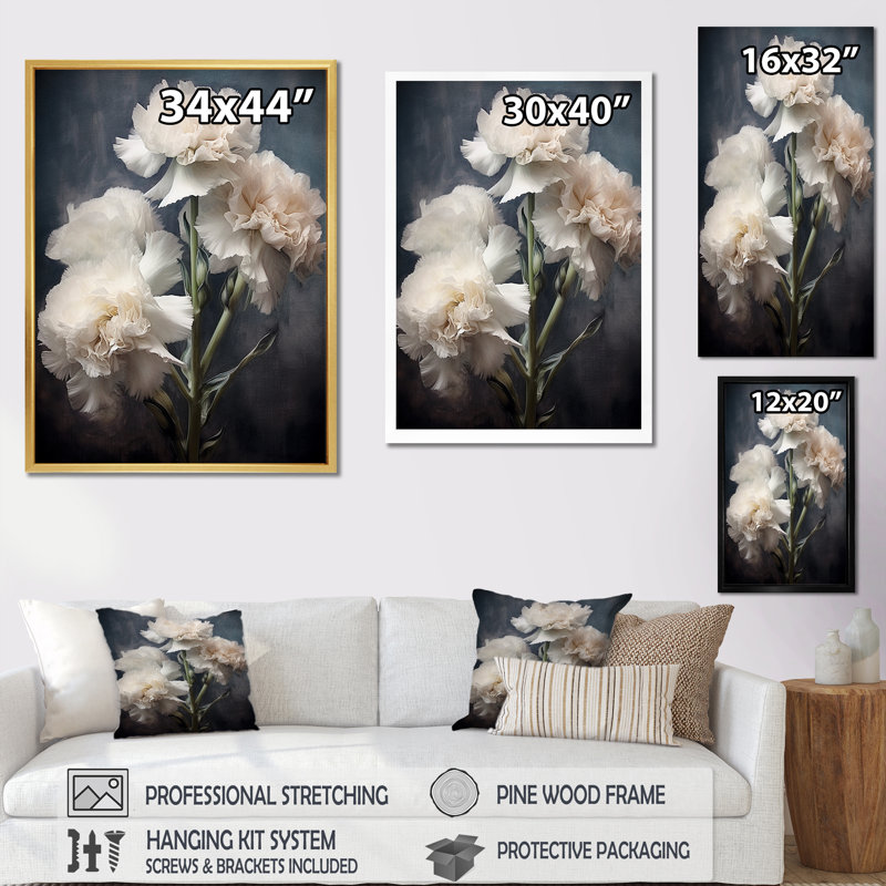 Impression sur toile noir et blanc avec œillets, H 32 po x l 16 po x P 1 po, Cadre photo noir simple