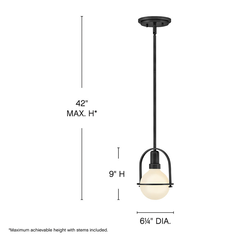 Somerset 1 - Light Semi Flush Mount, Black