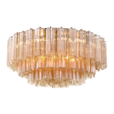 Shaurya 16 Light Aged Brass Flush Mount