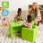 ECR4Kids Tri-Me Table and Cube Chair Set, Multipurpose Furniture, 3-Piece-88488453