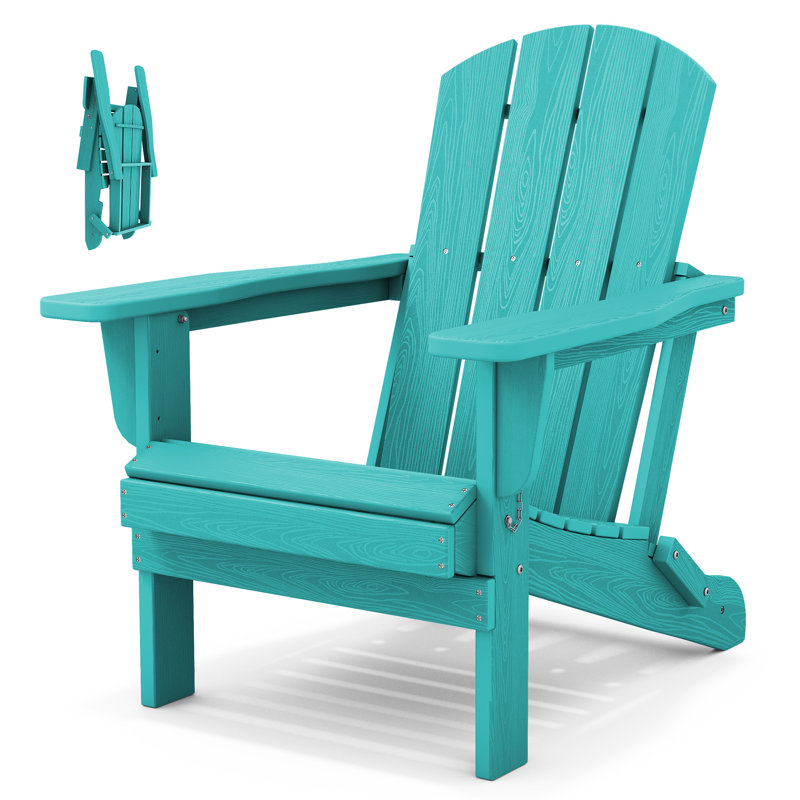 Clitheroe Foldable HDPE Adirondack Chair, Tiffany