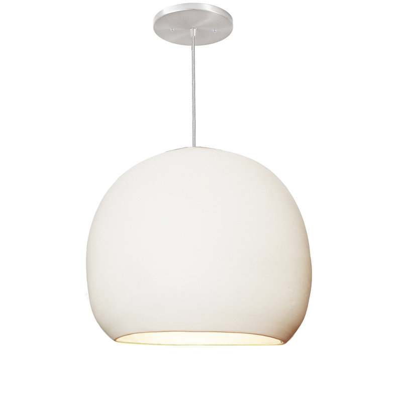Clay 1 - Light Pendant, Brushed Nickel, Matte White, 4" H x 5" W x 5" D