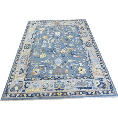Tapis oriental moderne noué à la main 12 x 15 pi 3 po Oushak 11B24B91007A4B3F9EE83C456E21F0C5