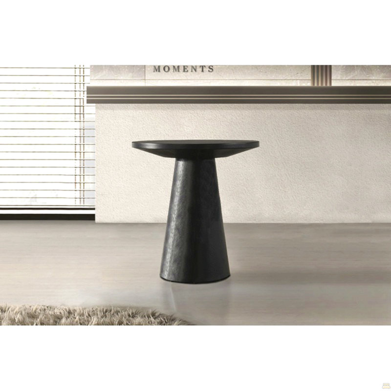 20 po. Console de salon moderne en bois avec base à piédestal, noir, Noir, Noir, Noir