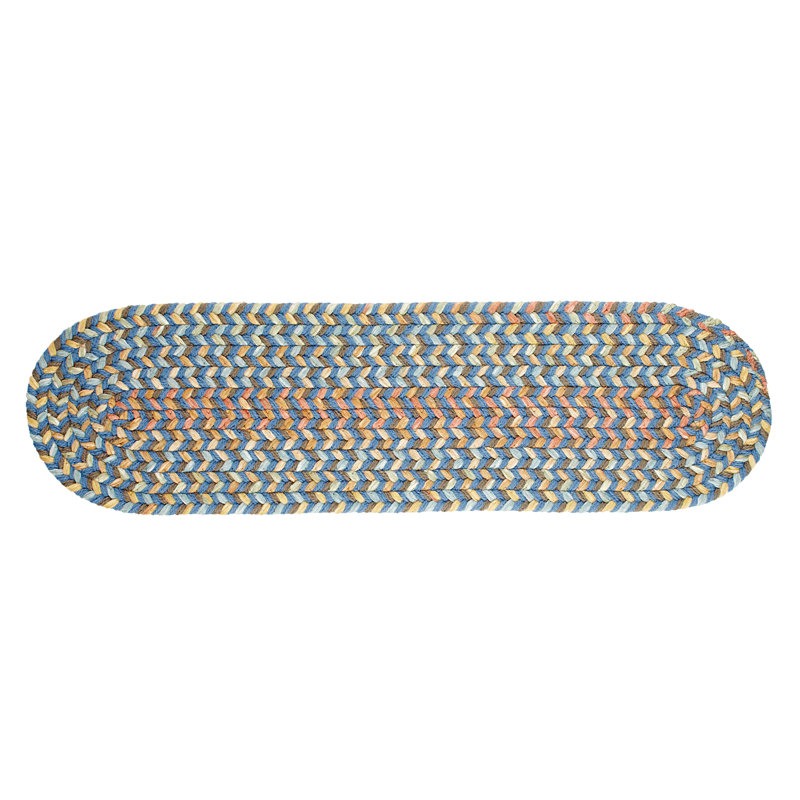 Tapis d’escalier beige Jopling, Bleu