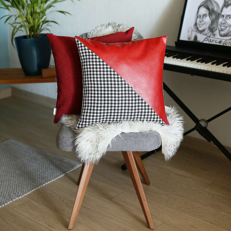 Insert de coussin réversible, Texture rouge moderne