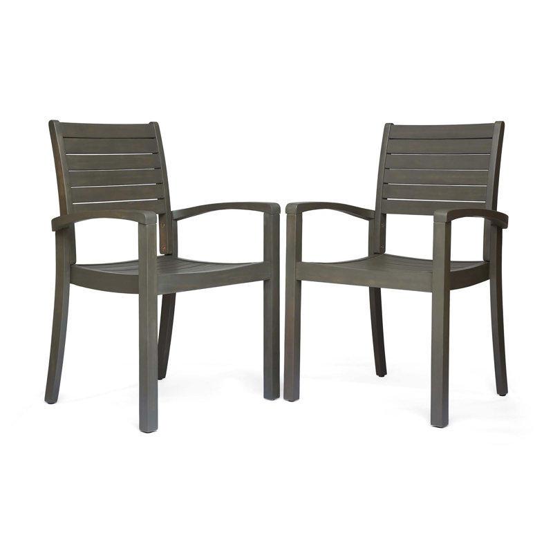 Chaises de salle à manger d'extérieur, Gris