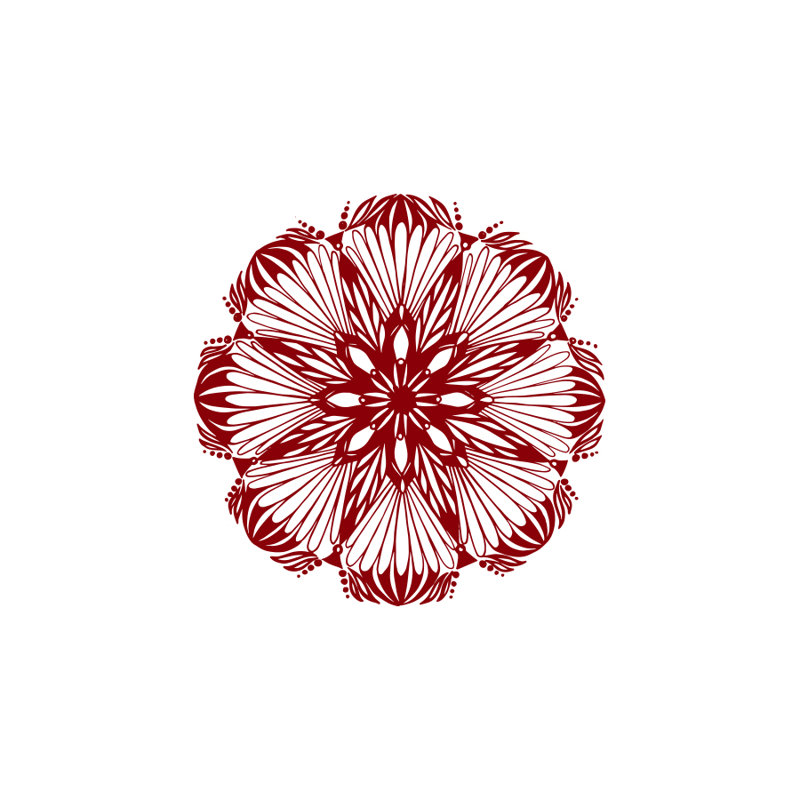 Décalcomanie murale yoga mandala, Mauve rouge