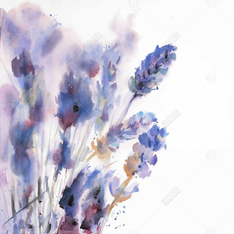 Chambre à coucher, toile encadrée botanique florale rustique - décor lavande