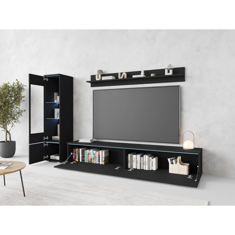 Denrow Entertainment Centre for TVs up to 78", Black