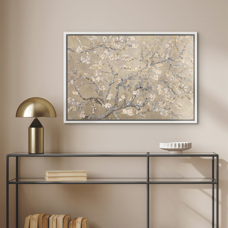 Reproduction d'art sur toile encadrée - rétro, botanique, salon, maison de campagne moderne, décor, H 24 po x l 36 po, Blanc