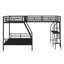 Lit superposé en métal avec lit mezzanine attaché et bureau