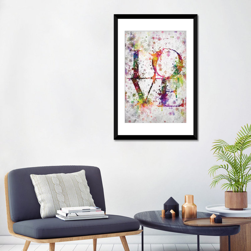 «Love», impression sur toile, H 26 po x l 18 po x P 1,5 po, Toile avec cadre noir