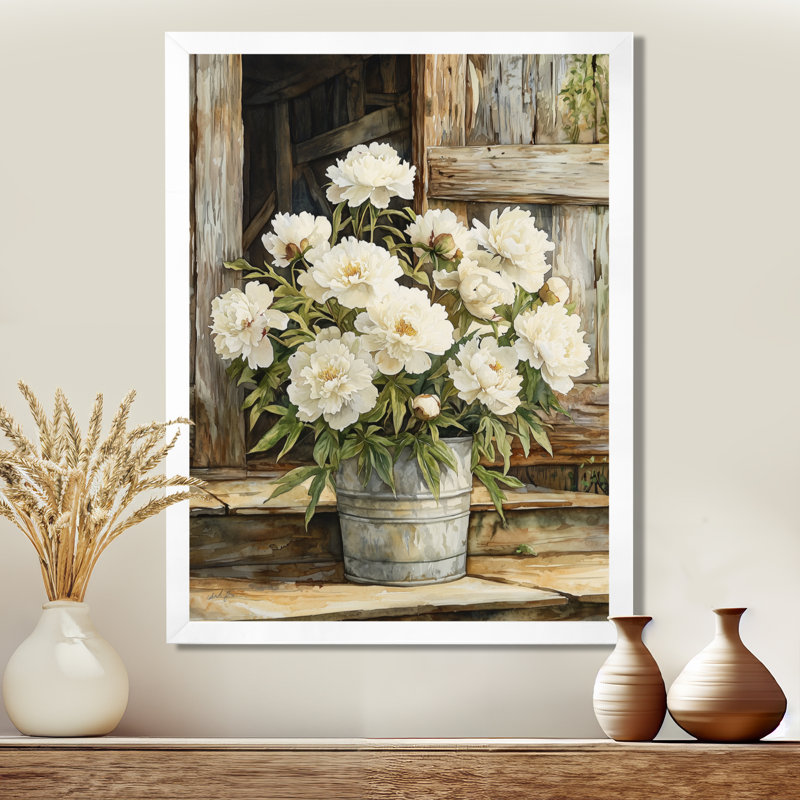 Paulette - impressions murales florales, H 20 po x l 12 po, Picture Frame Print, Blanc